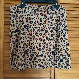 Loft Leopard Print Business Casual Skirt, size 14